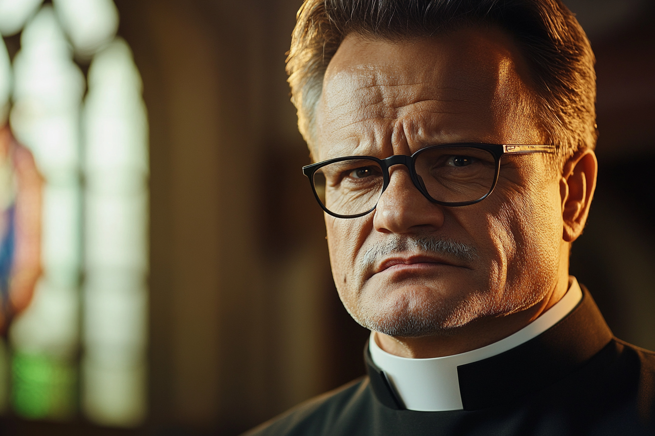 Un sacerdote serio | Fuente: Midjourney