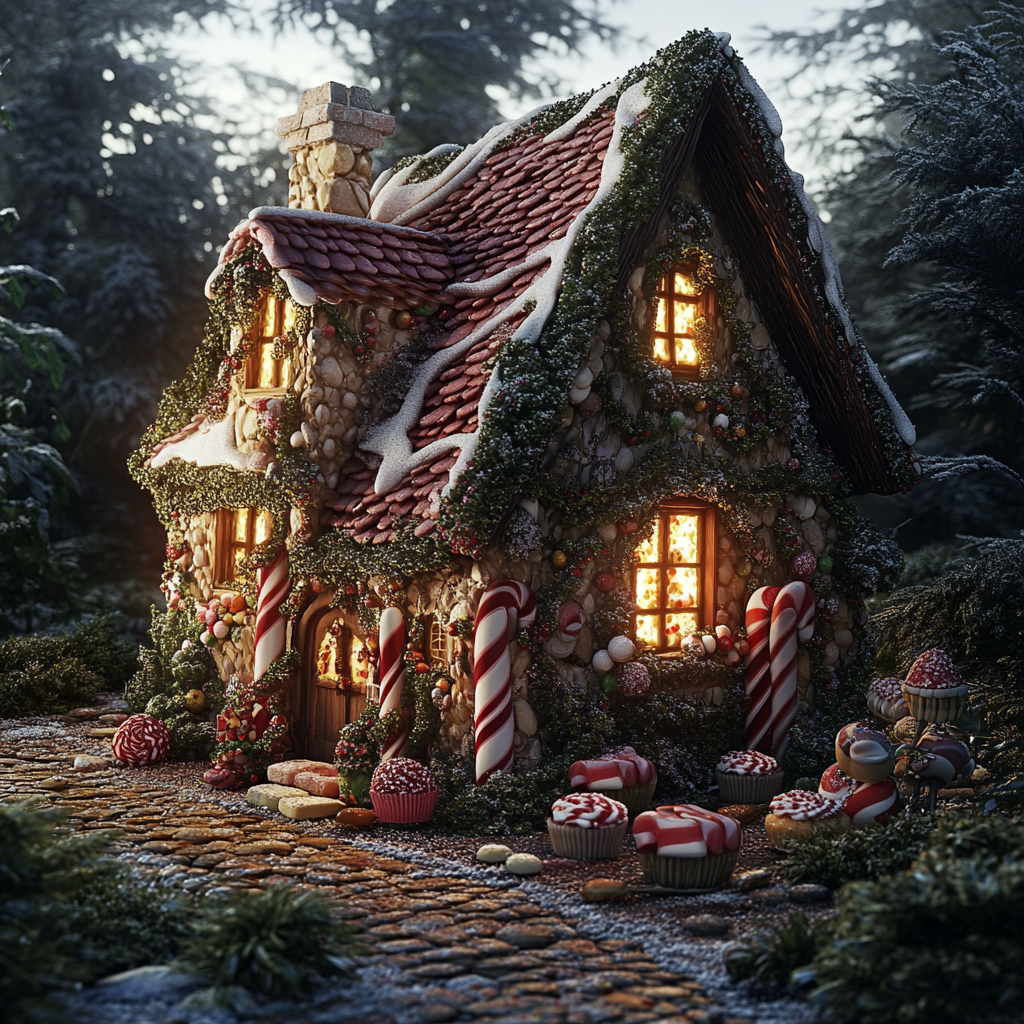 A house with a Hansel and Gretel fairy tale theme | Source: Midjourney