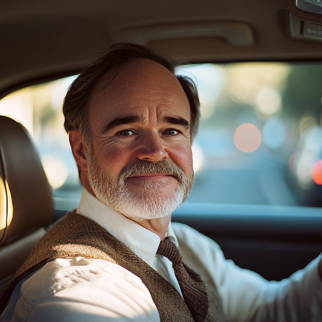 Un hombre feliz en un auto nuevo | Fuente: Midjourney