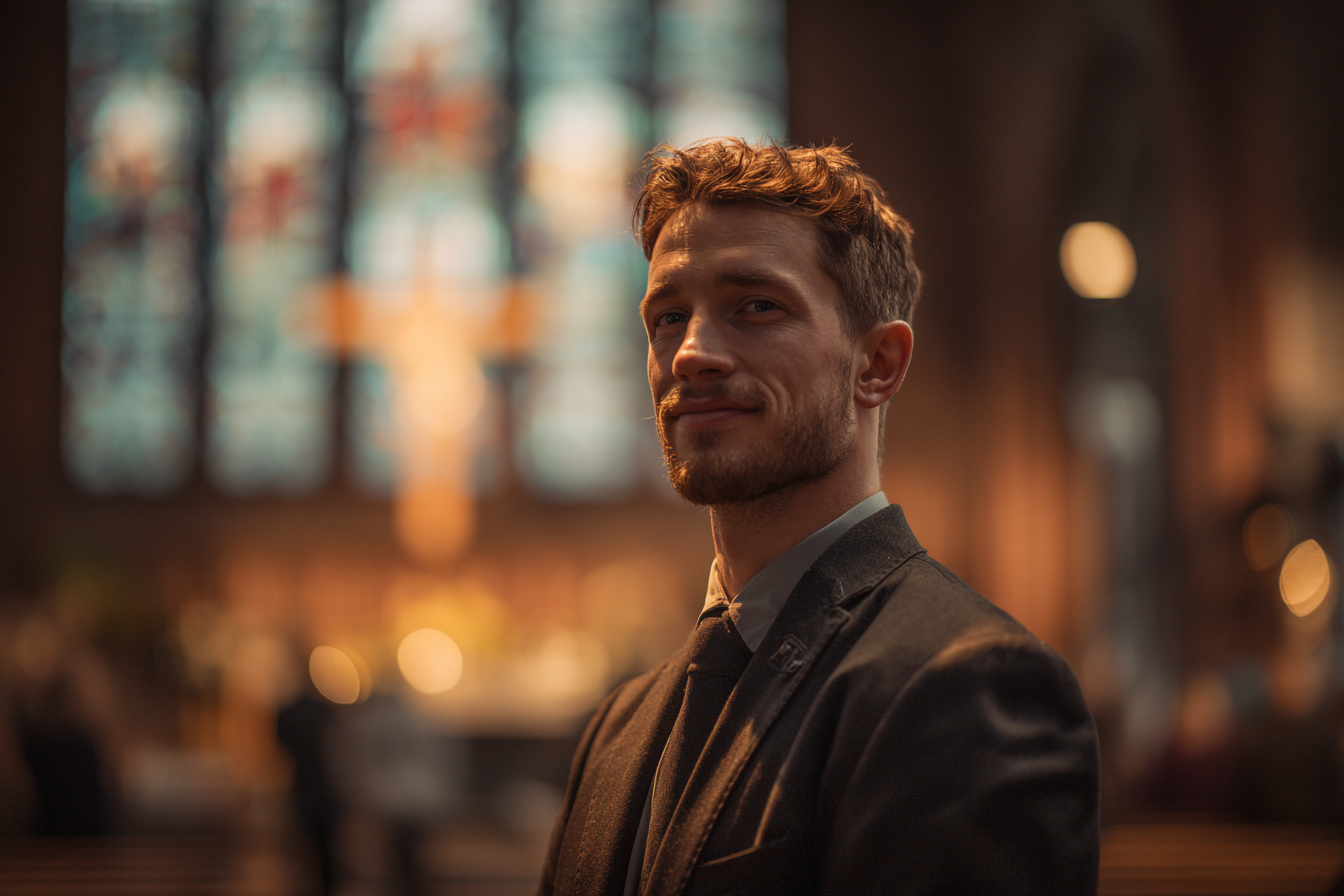 Un hombre en su boda | Fuente: Midjourney