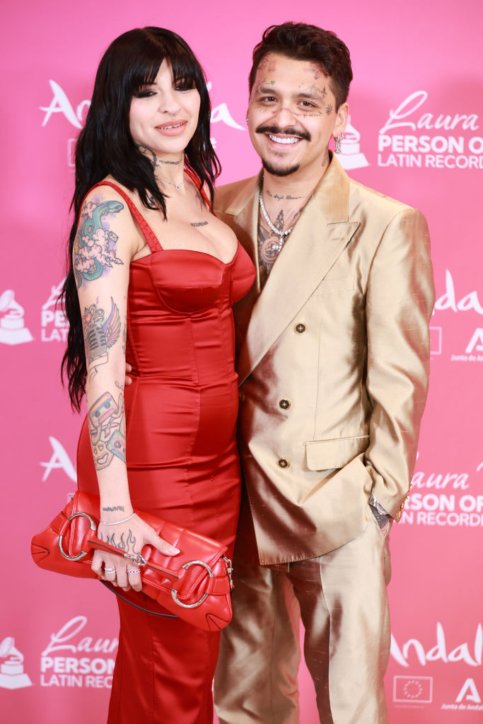 Christian Nodal y Cazzu en la gala "Persona del Año" de 2023. | Foto: Getty Images