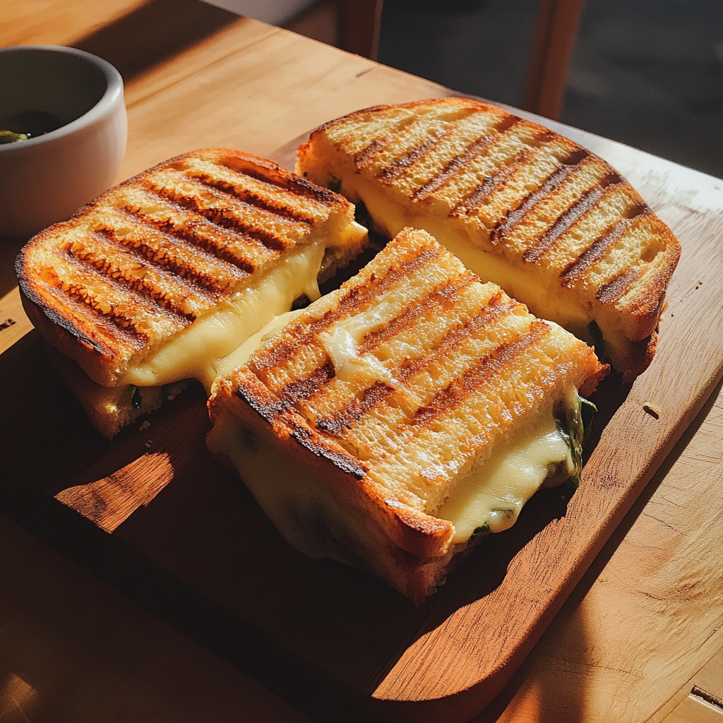 Bocadillos de queso a la plancha | Fuente: Midjourney