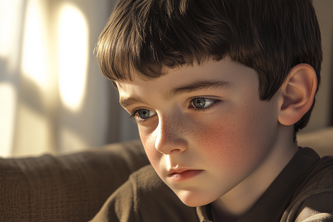 Un niño triste | Fuente: Midjourney