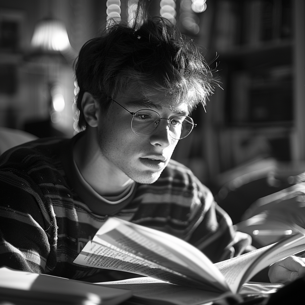 Edward está ocupado con sus deberes | Fuente: Midjourney