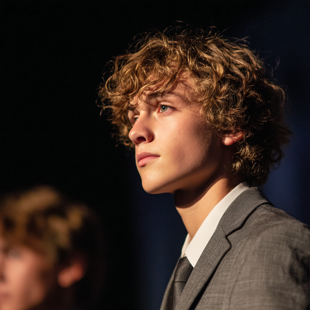 Una vista laterale di un ragazzo adolescente | Fonte: Midjourney