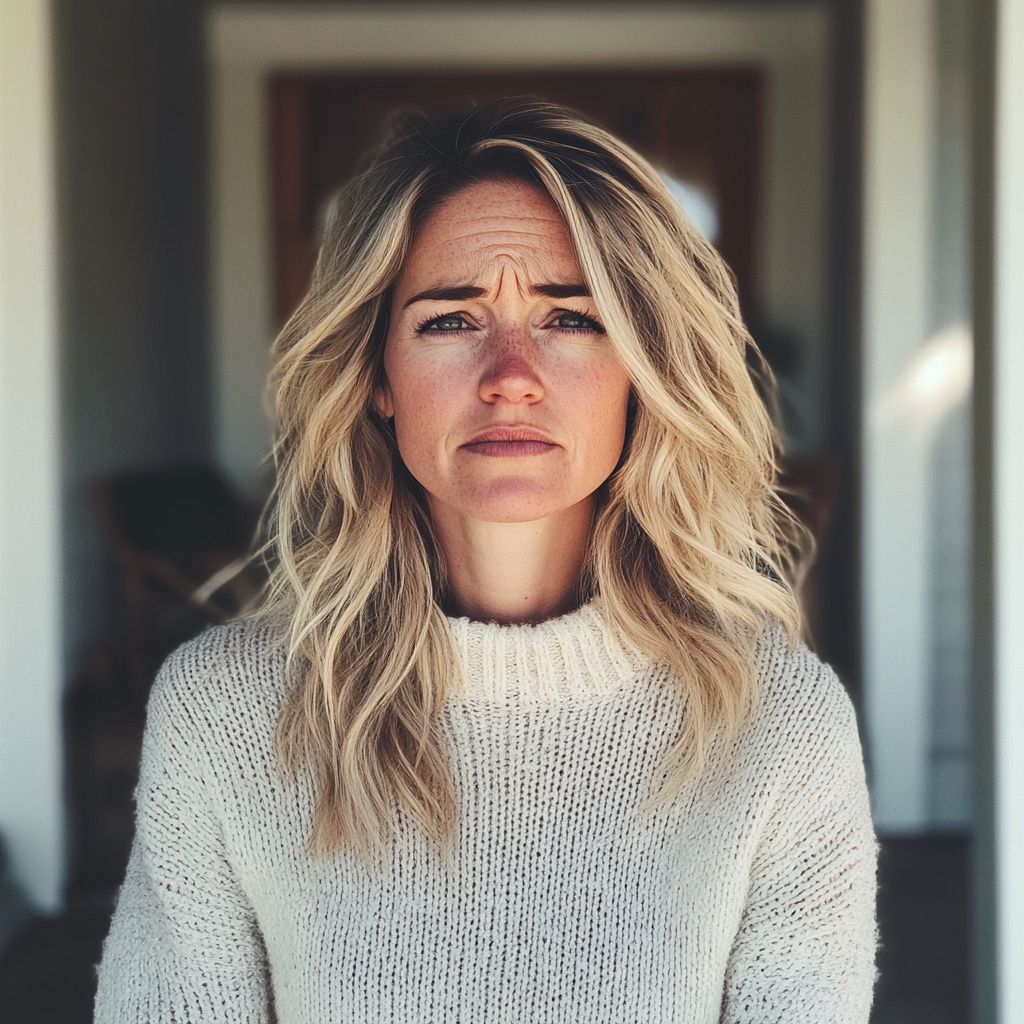 Una mujer disgustada en el exterior | Fuente: Midjourney