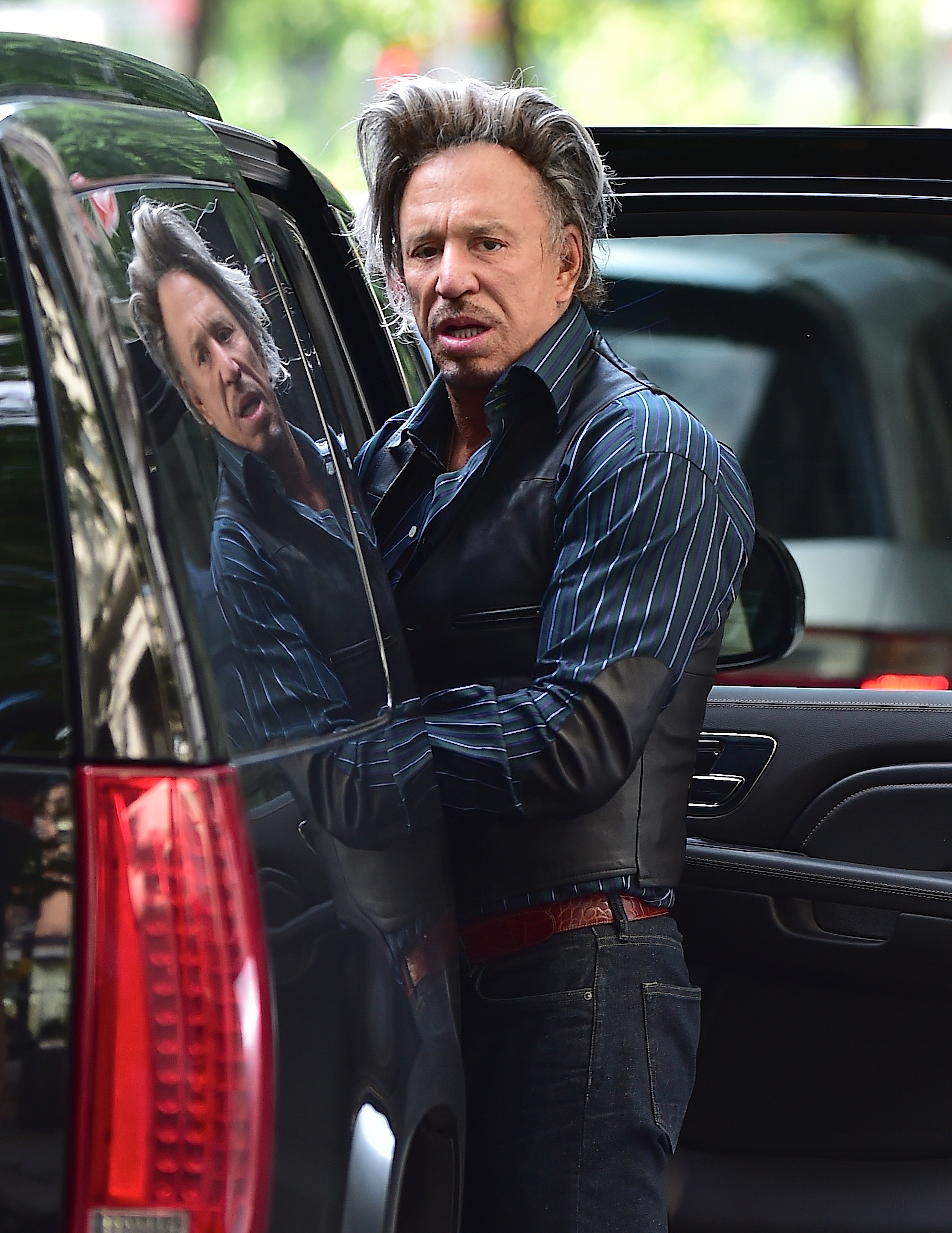 Vieron a Mickey Rourke en Midtown el 13 de agosto de 2014 en Nueva York. | Fuente: Getty Images