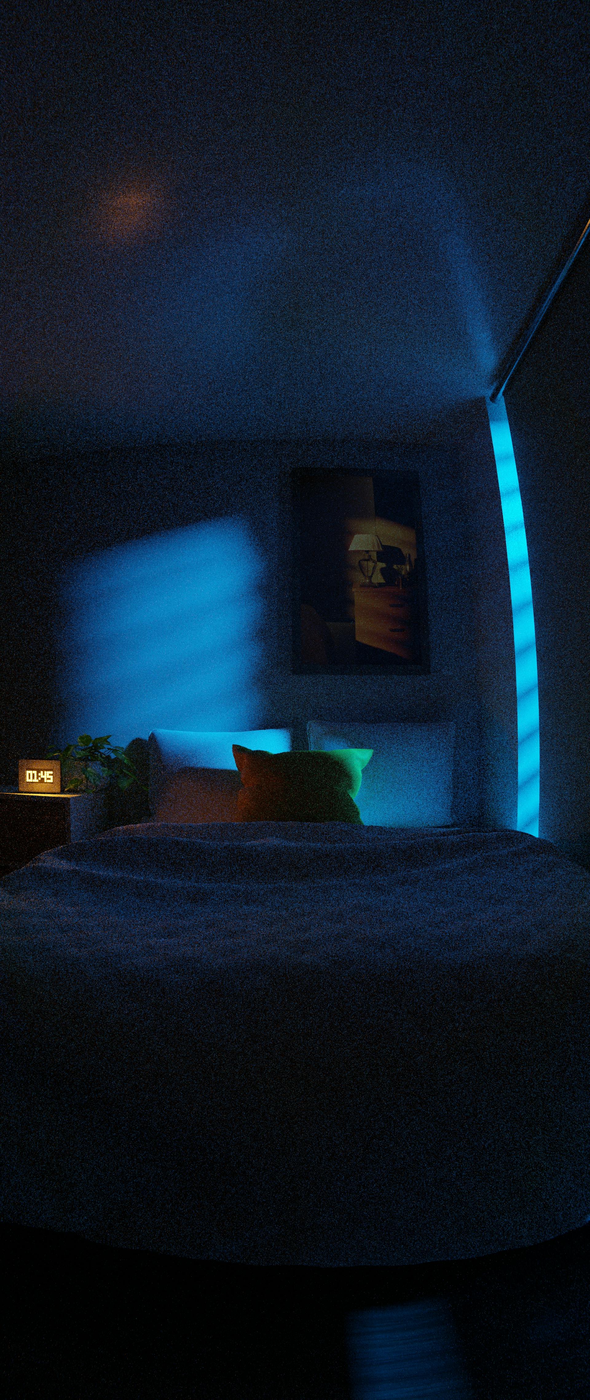 Una cama en una habitación a oscuras | Fuente: Pexels