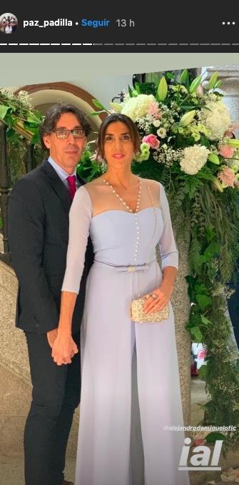 Paz Padilla posando en la boda junto a su esposo. | Imagen: Instagram/ Paz_Padilla