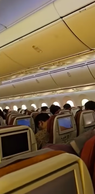 El interior del avión. | Foto: YouTube/New York Post