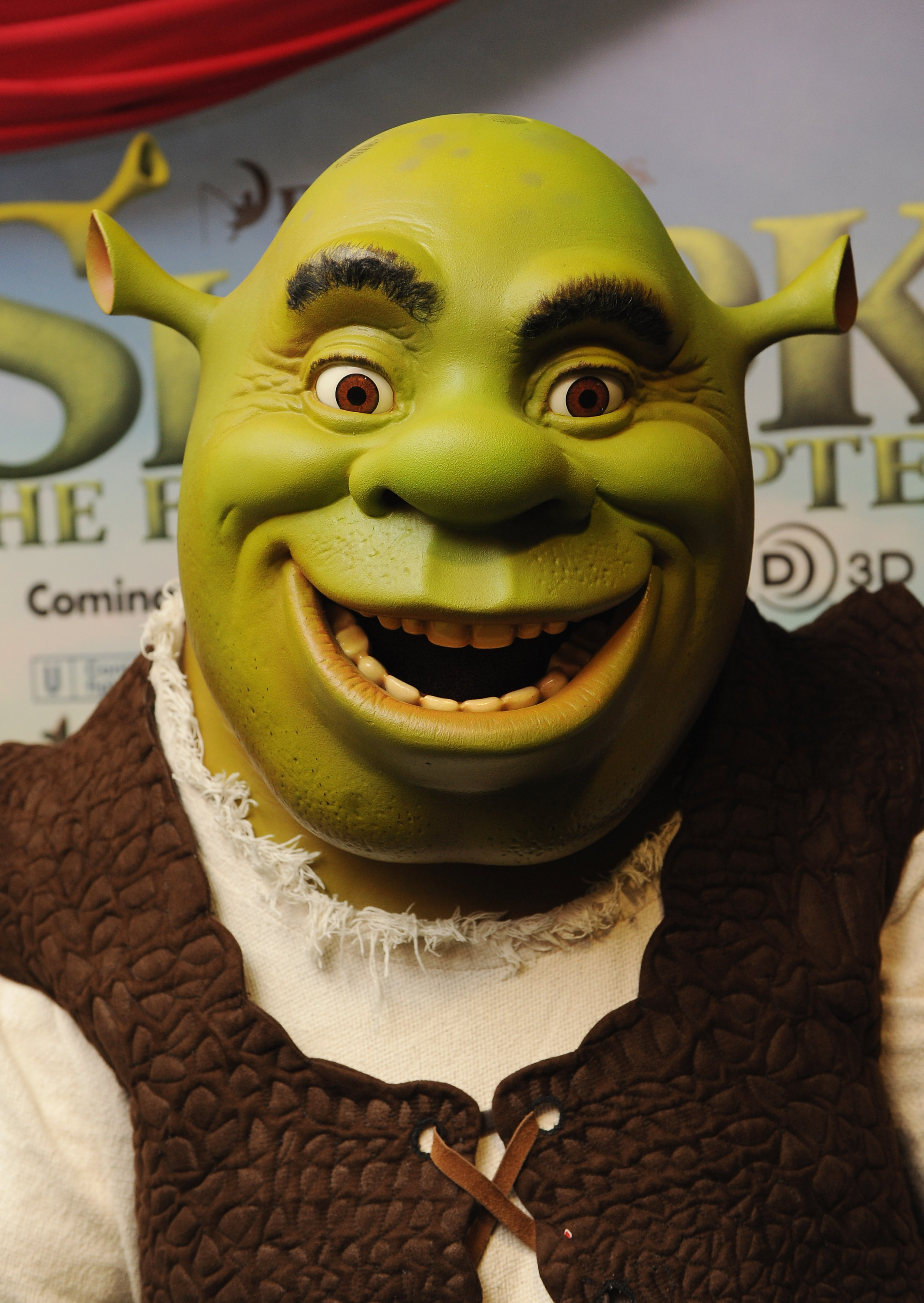 El personaje de "Shrek" en la proyección de "Shrek Forever After" UK Gala en Londres, 2010 | Foto: Getty Images