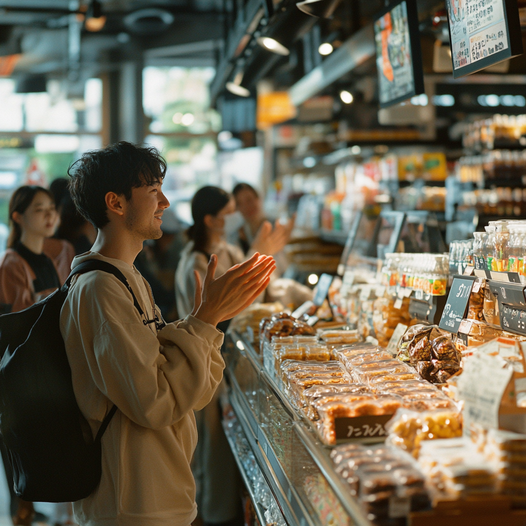 Clientes aplaudiendo en una tienda de comestibles | Fuente: Midjourney