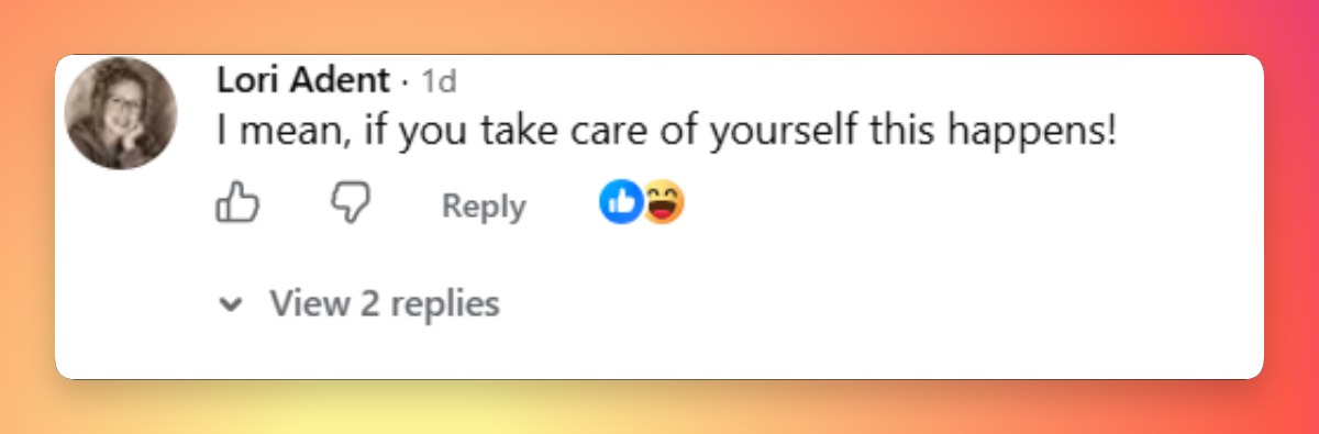 Un comentarista sugirió que cuidarse a uno mismo puede marcar la diferencia. | Fuente: Facebook/Page Six