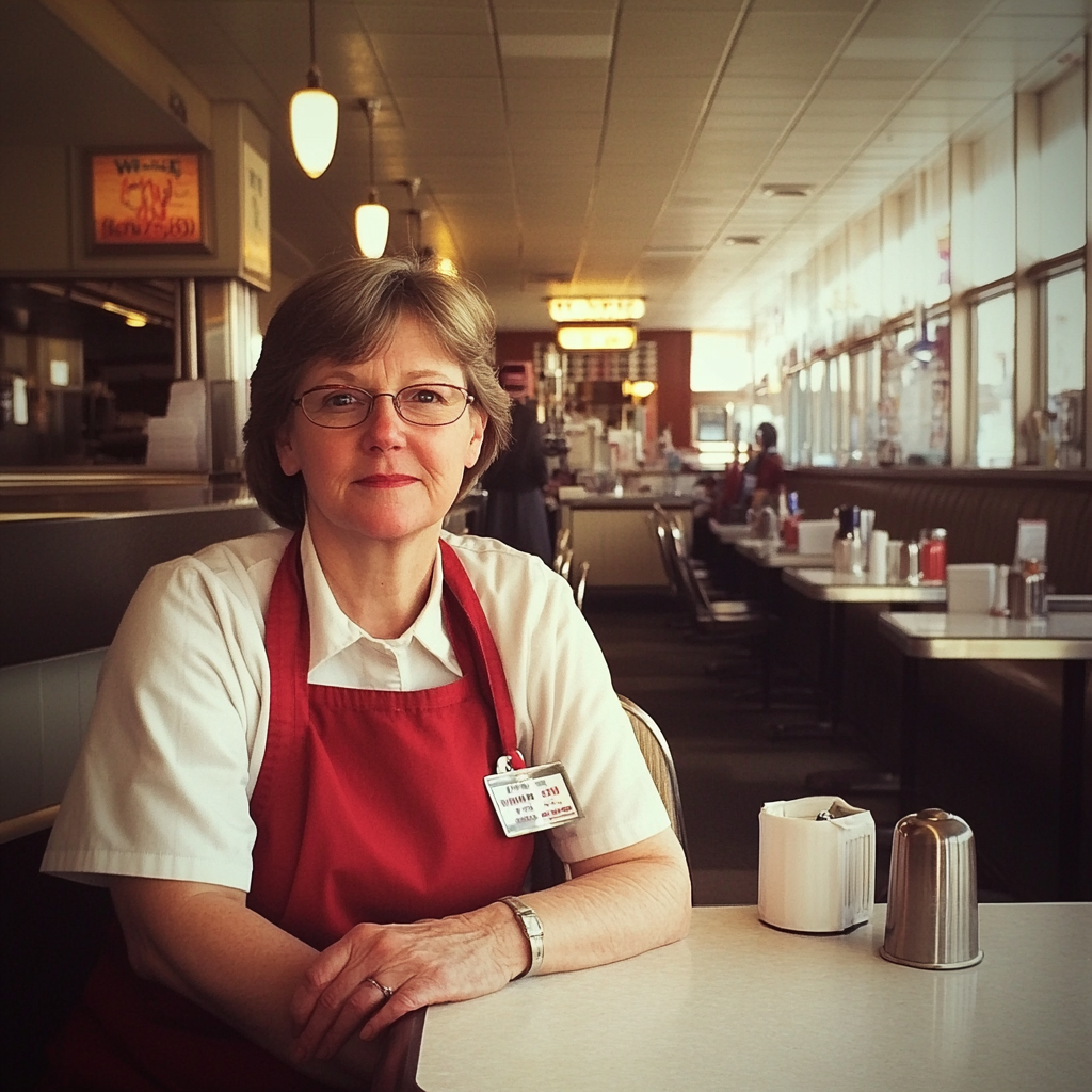 Una mujer trabajando en una cafetería | Fuente: Midjourney