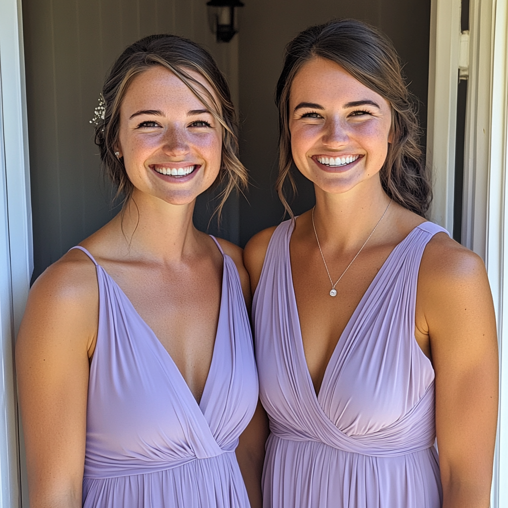 Damas de honor sonrientes | Fuente: Midjourney