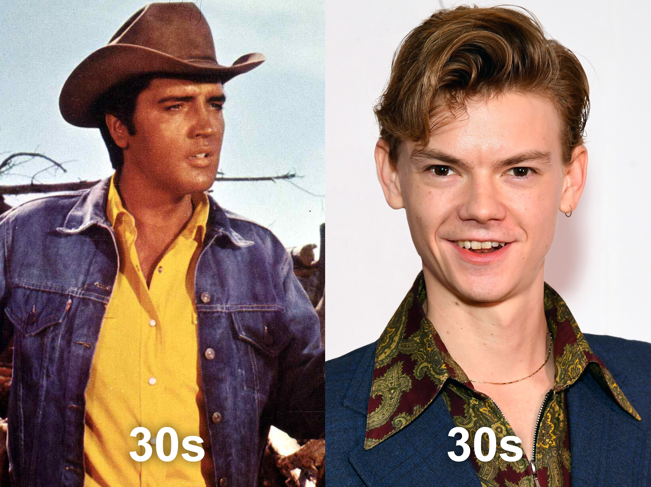 Elvis Presley, 1968 | Thomas Sangster, 2020 | Foto: Getty Images