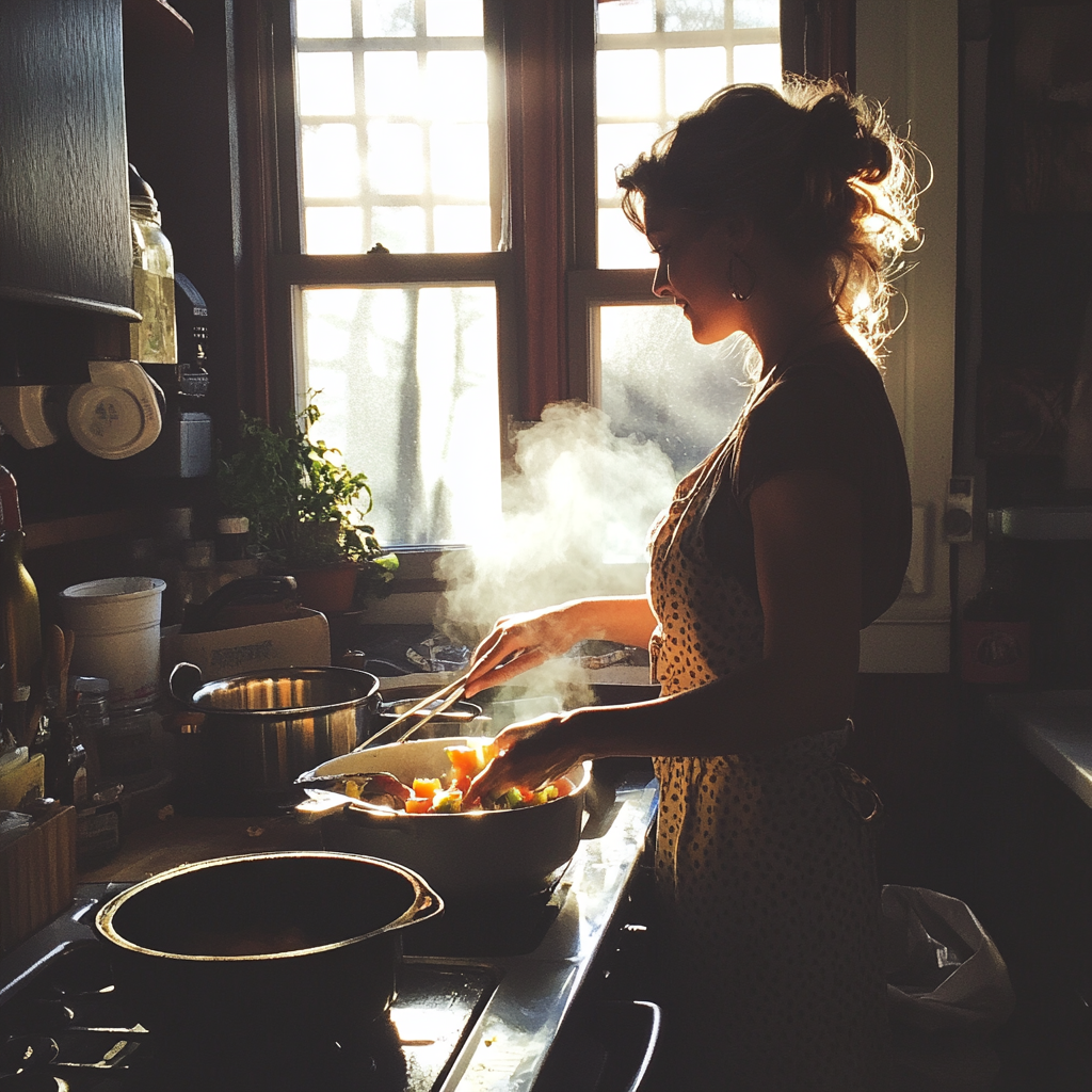 Una mujer cocinando | Fuente: Midjourney