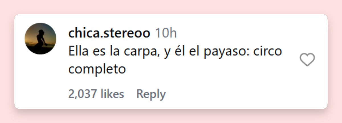 Comentario de una usuaria sobre la publicación de María Eugenia La China Suárez junto a Mauro Icardi | Fuente: Instagram/sangrejaponesa
