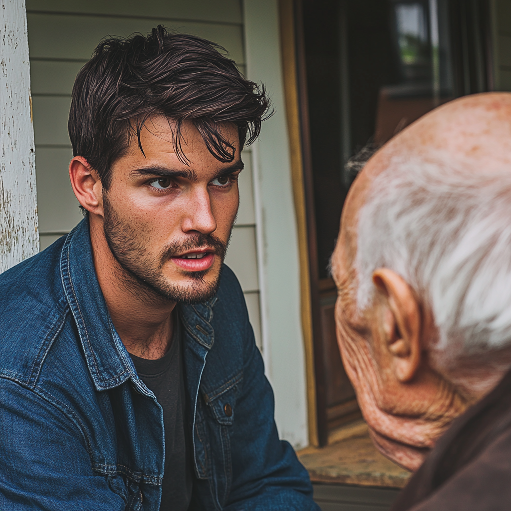 Un hombre hablando con su padre | Fuente: Midjourney