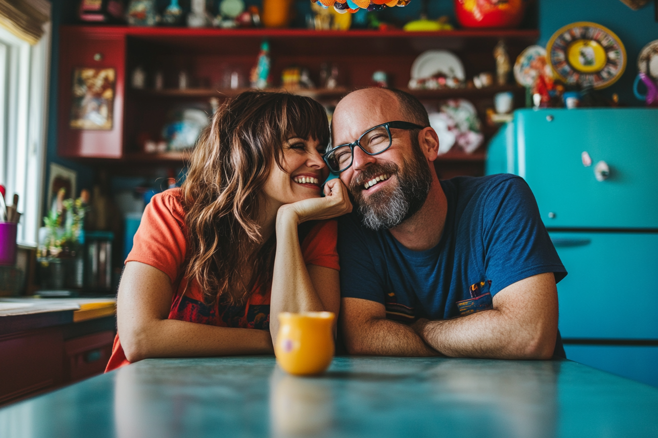 Una pareja, con cara de felicidad | Fuente: Midjourney