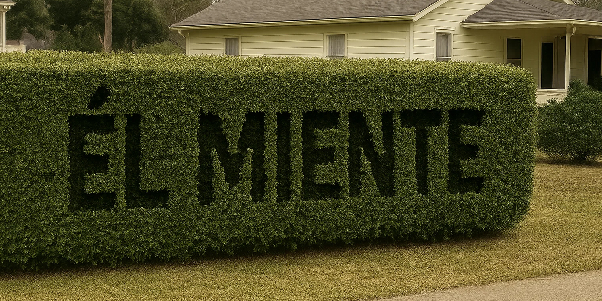 Las palabras "ÉL MIENTE" grabadas en un seto | Fuente: The Celebritist