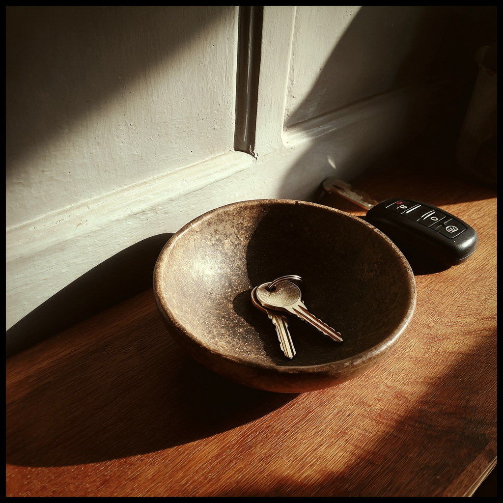 Llaves en una mesa del pasillo | Fuente: Midjourney