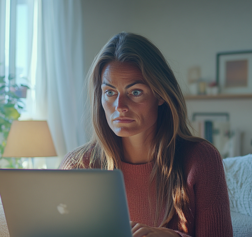 Una mujer leyendo un correo electrónico | Fuente: Midjourney