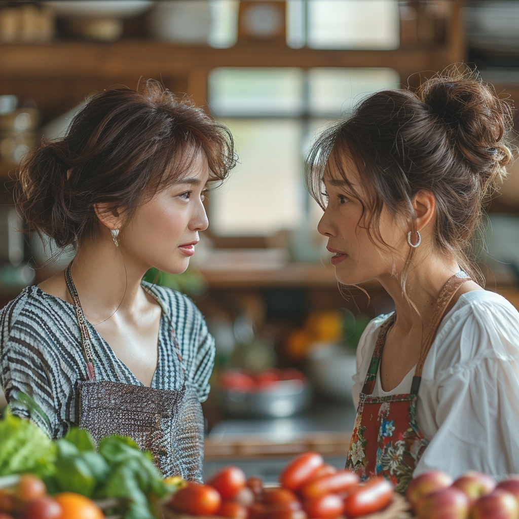 Dos mujeres discutiendo en la cocina | Foto: Midjourney