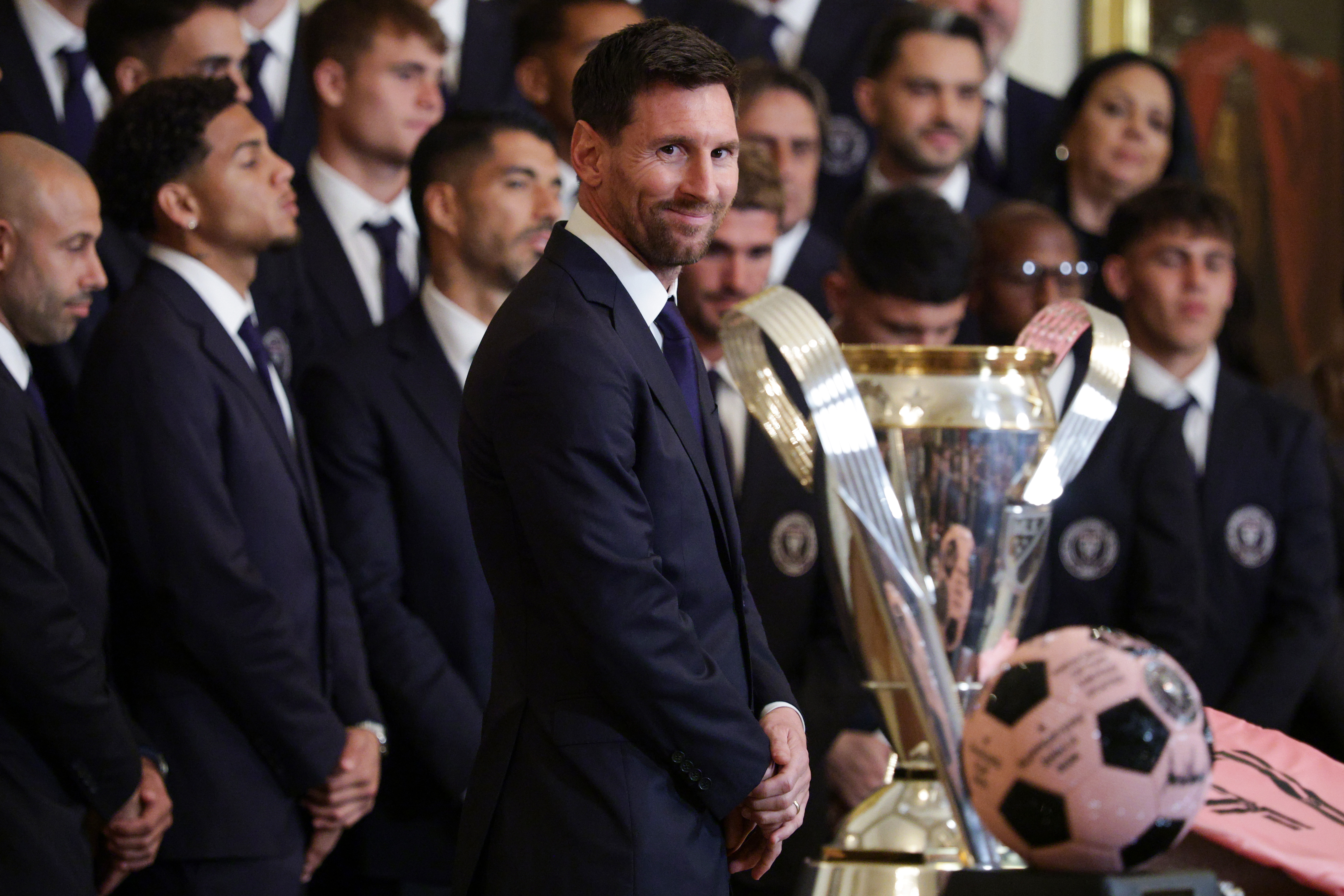 Lionel Messi del Inter Miami CF asiste a un evento en honor a los campeones de la Copa MLS 2025, el Inter Miami CF, en el Salón Este de la Casa Blanca el 5 de marzo de 2026 en Washington, D.C. | Fuente: Getty Images