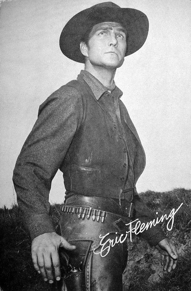 Foto postal de Eric Fleming, para la serie de televisión "Rawhide", alrededor de la década de 1950. | Foto: Wikimedia Commons