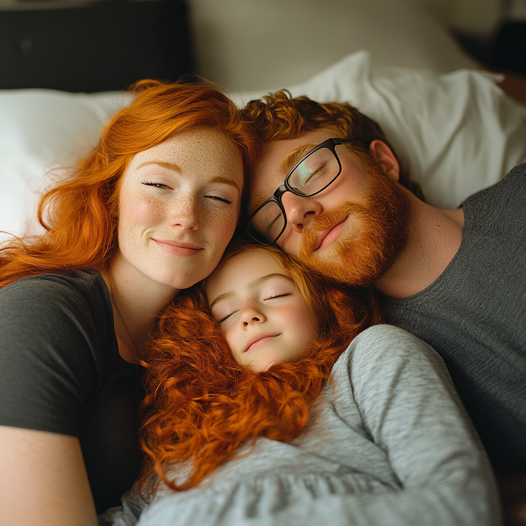 Una pareja feliz con su hijo | Fuente: Midjourney