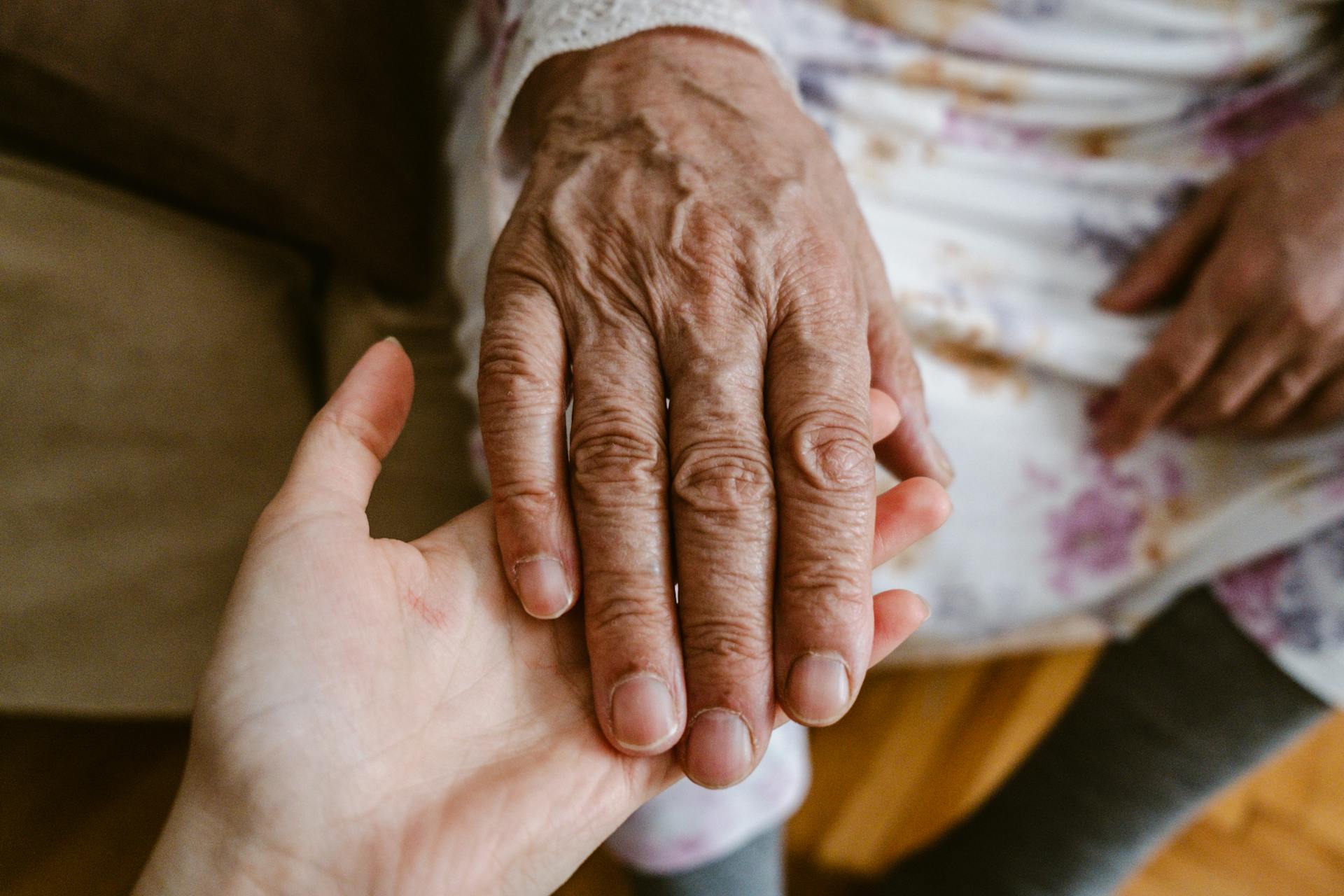 Una persona cogiendo de la mano a una mujer mayor | Fuente: Pexels