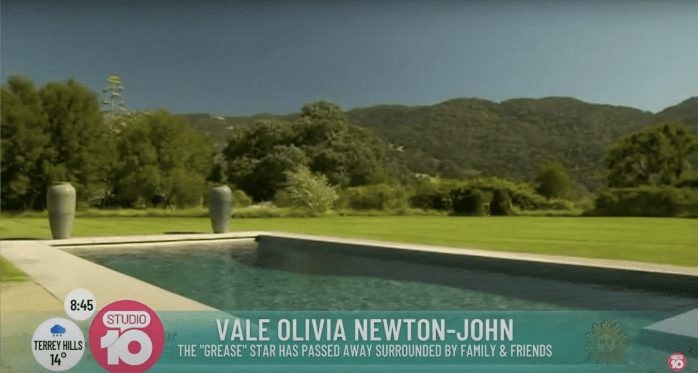 La finca de caballos en California de Olivia Newton-John. | Foto: Youtube.com/Studio 10