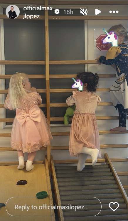 Elle, hija de Maxi López y Daniela Christiansson, celebrando sus tres años | Fuente: Instagram Stories/officialmaxilopez