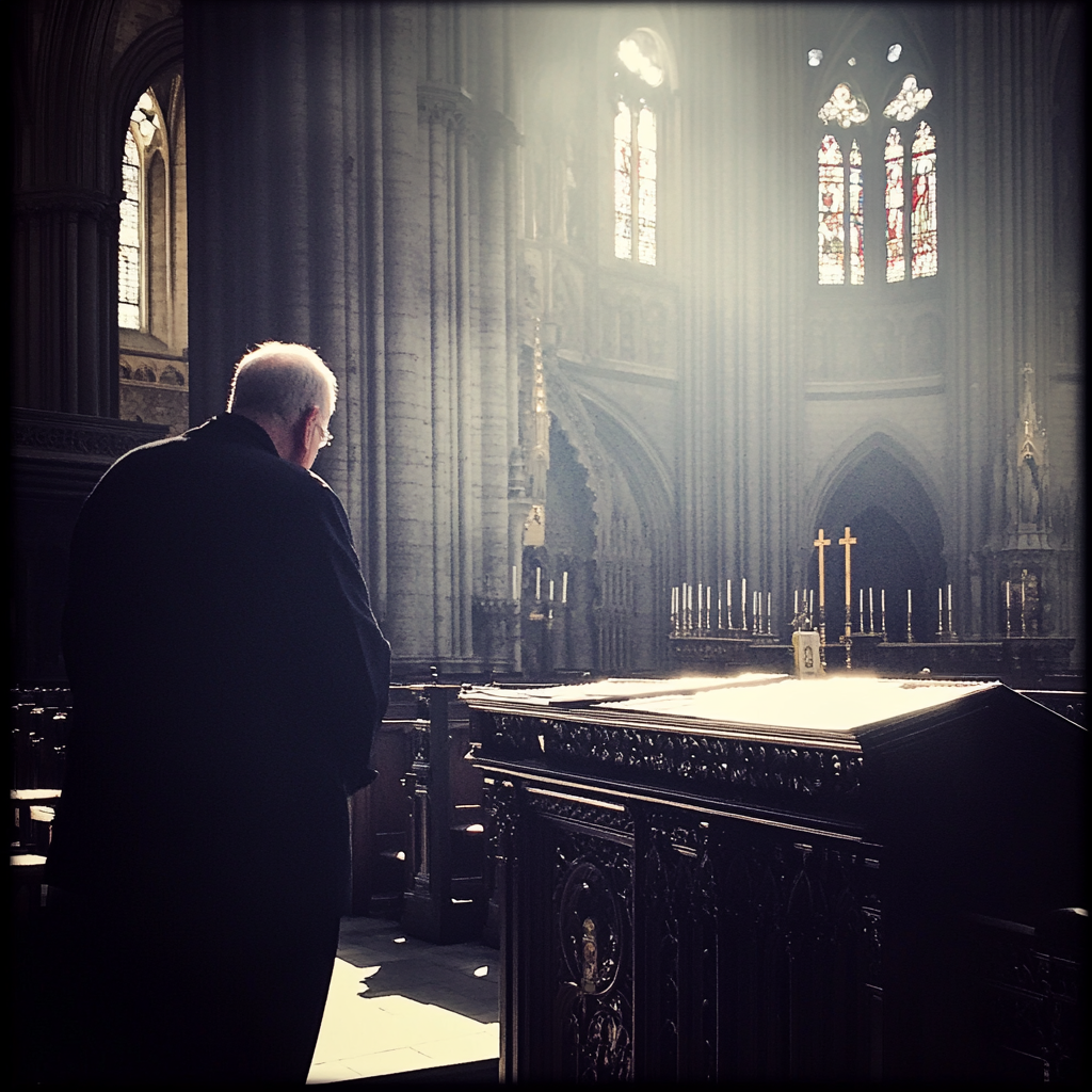 Un sacerdote en una catedral | Fuente: Midjourney