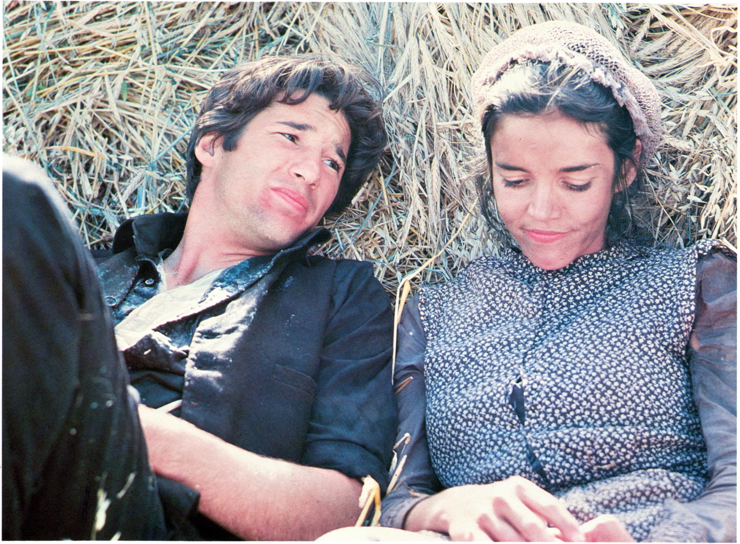 Richard Gere en una escena de "Days of Heaven" con la coprotagonista Brooke Adams en 1978. | Fuente: Getty Images