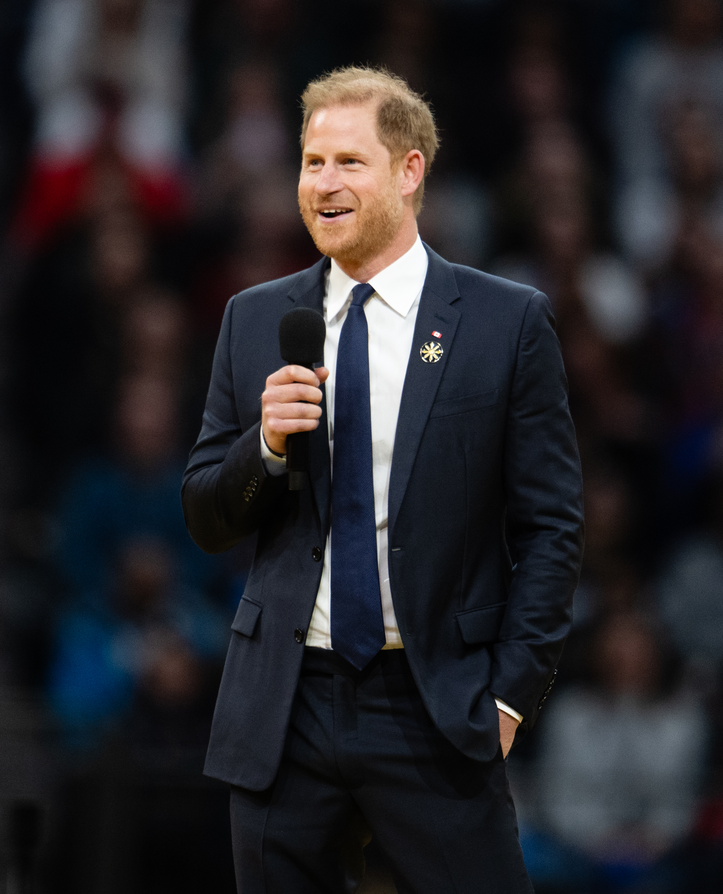 El Príncipe Harry durante un discurso en la ceremonia de inauguración de los Juegos Invictus 2025 en el BC Place el 8 de febrero de 2025, en Vancouver, Columbia Británica | Fuente: Getty Images