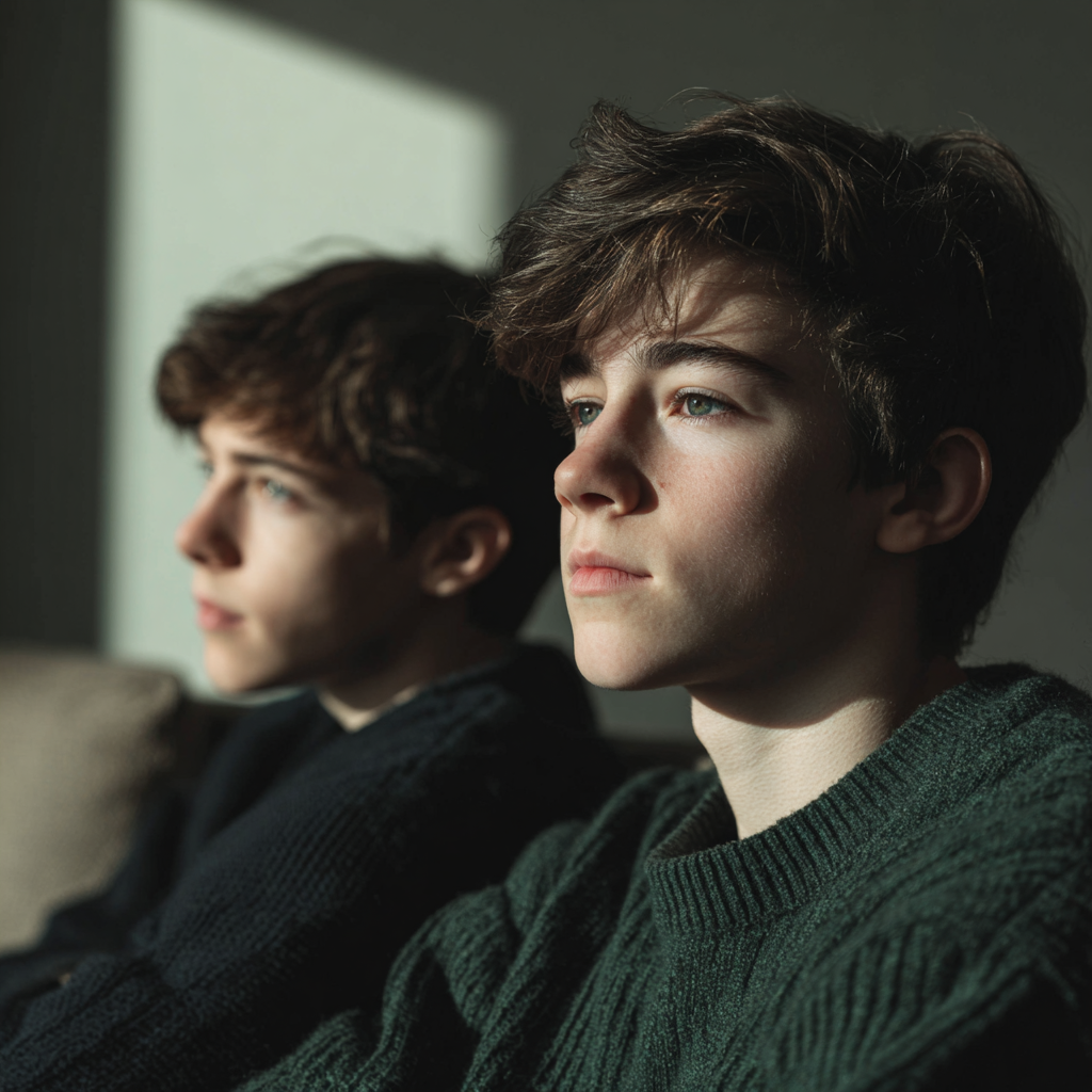 Un primo piano di un ragazzo adolescente | Fonte: Midjourney