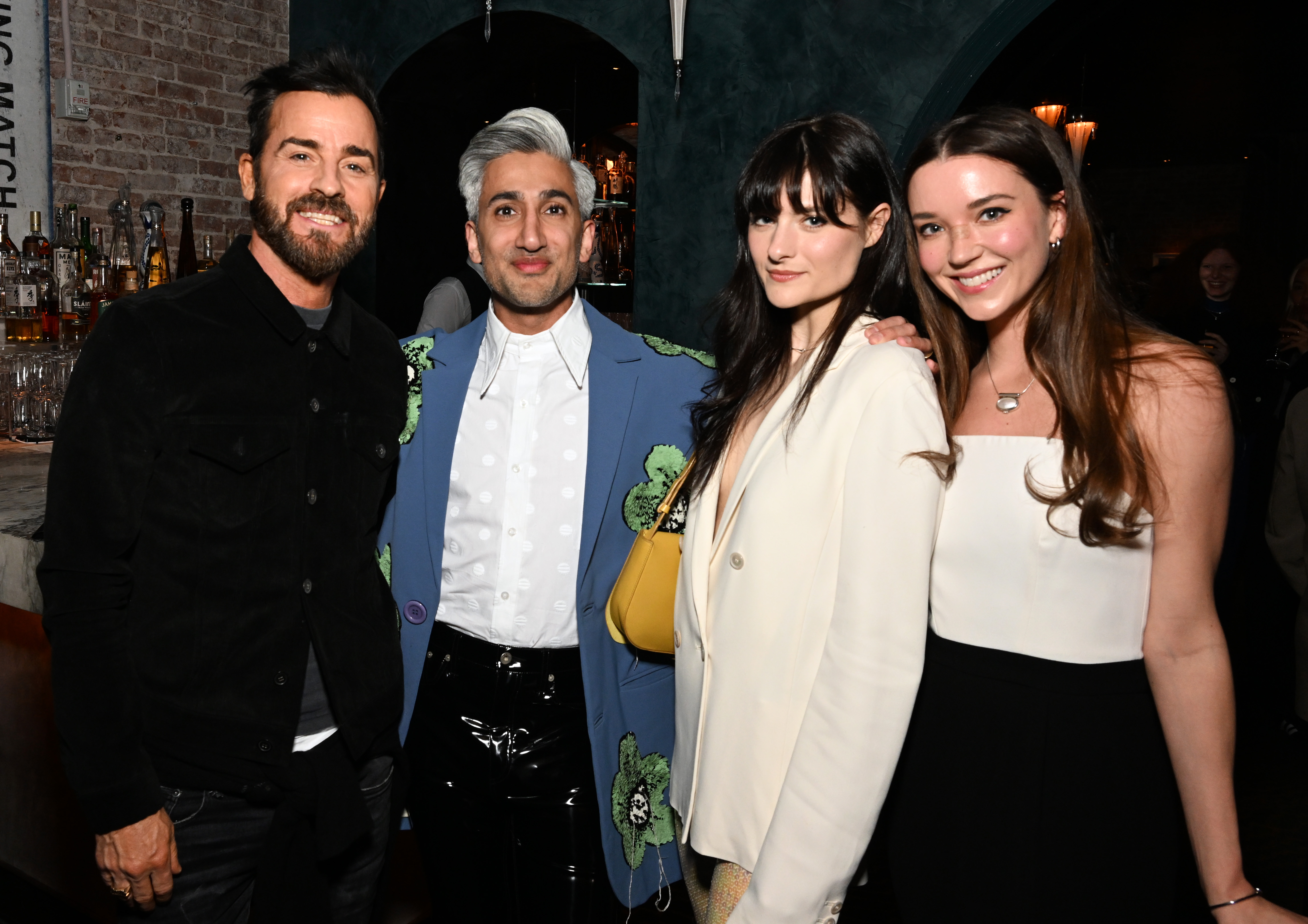 Justin Theroux, Tan France, Louisa Jacobson y Nicole Brydon Bloom en el evento de Netflix "Next In Fashion" en Zero Bond en Nueva York el 27 de febrero de 2023 | Fuente: Getty Images