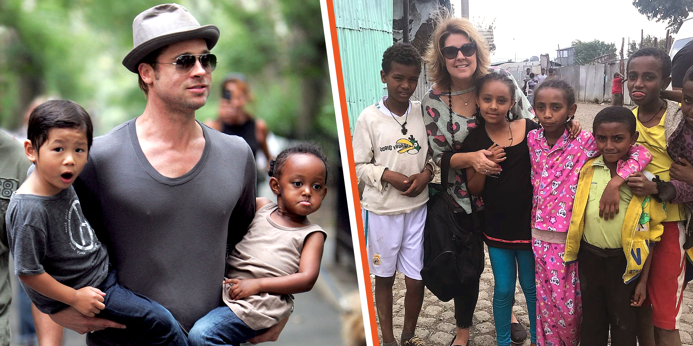 Brad Pitt y sus hijos | Julie Pitt Neal con niños | Foto: Getty Images | Instagram.com/julieneal05