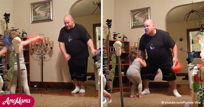 Mamá esconde cámara y capta el adorable baile privado entre papá e hija