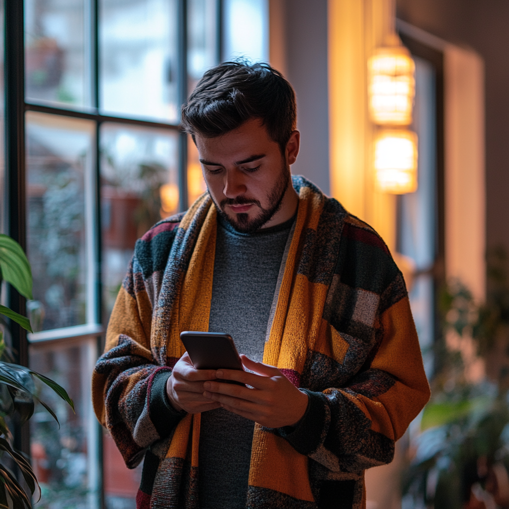 Una persona mirando su teléfono | Fuente: Midjourney