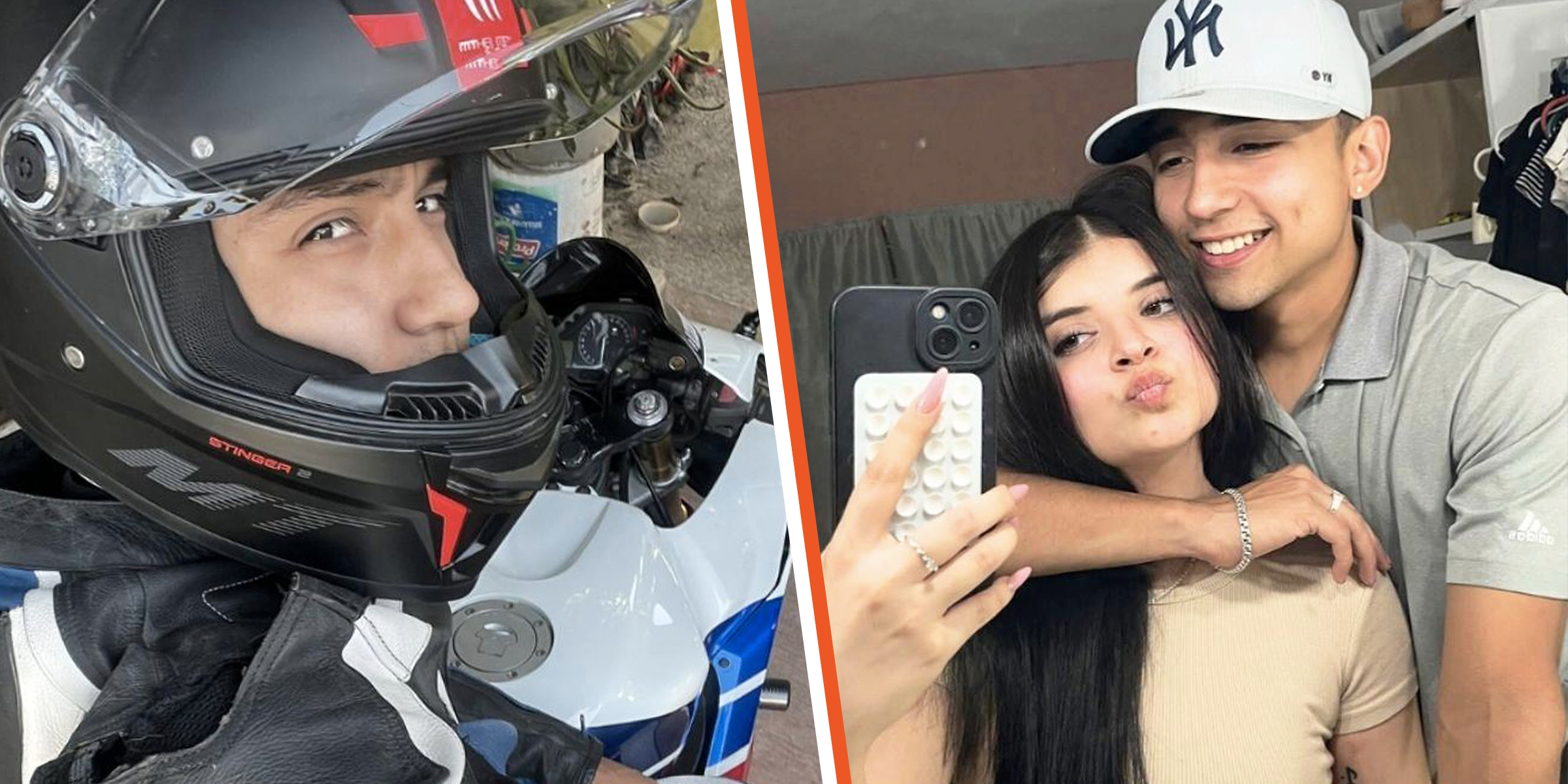 Ángel, el motociclista fallecido, y su pareja. | Foto: facebook.com/elheraldodemexico