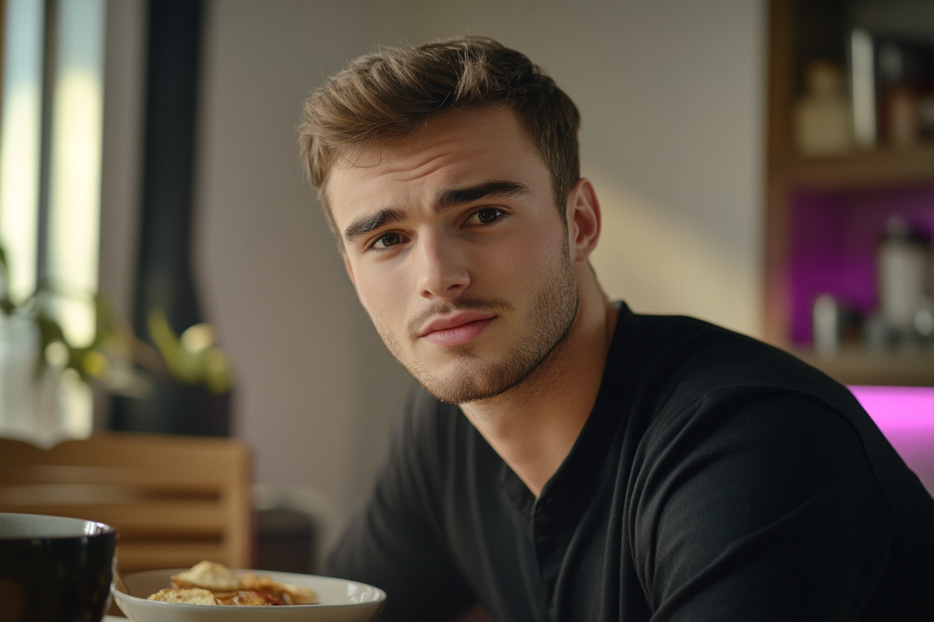 Un hombre mirando a su madre | Fuente: Midjourney