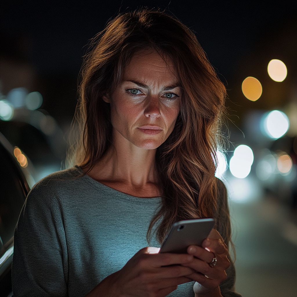 Una mujer mirando su teléfono | Fuente: Midjourney