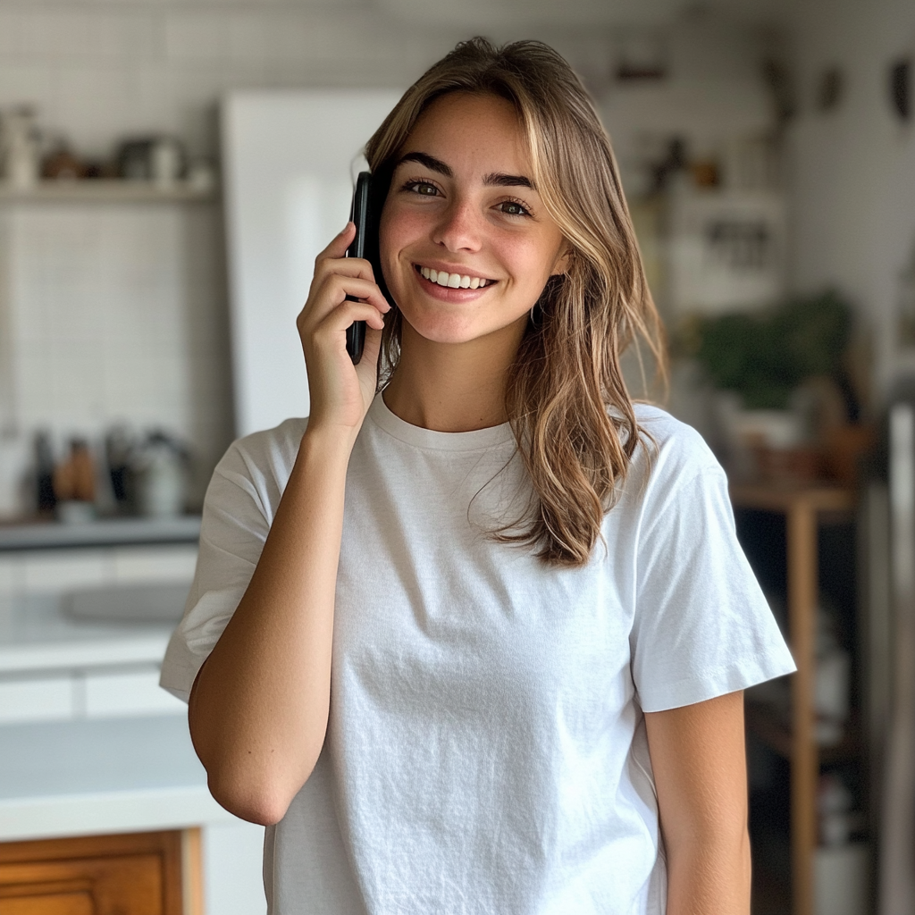 Una mujer hablando por teléfono | Fuente: Midjourney
