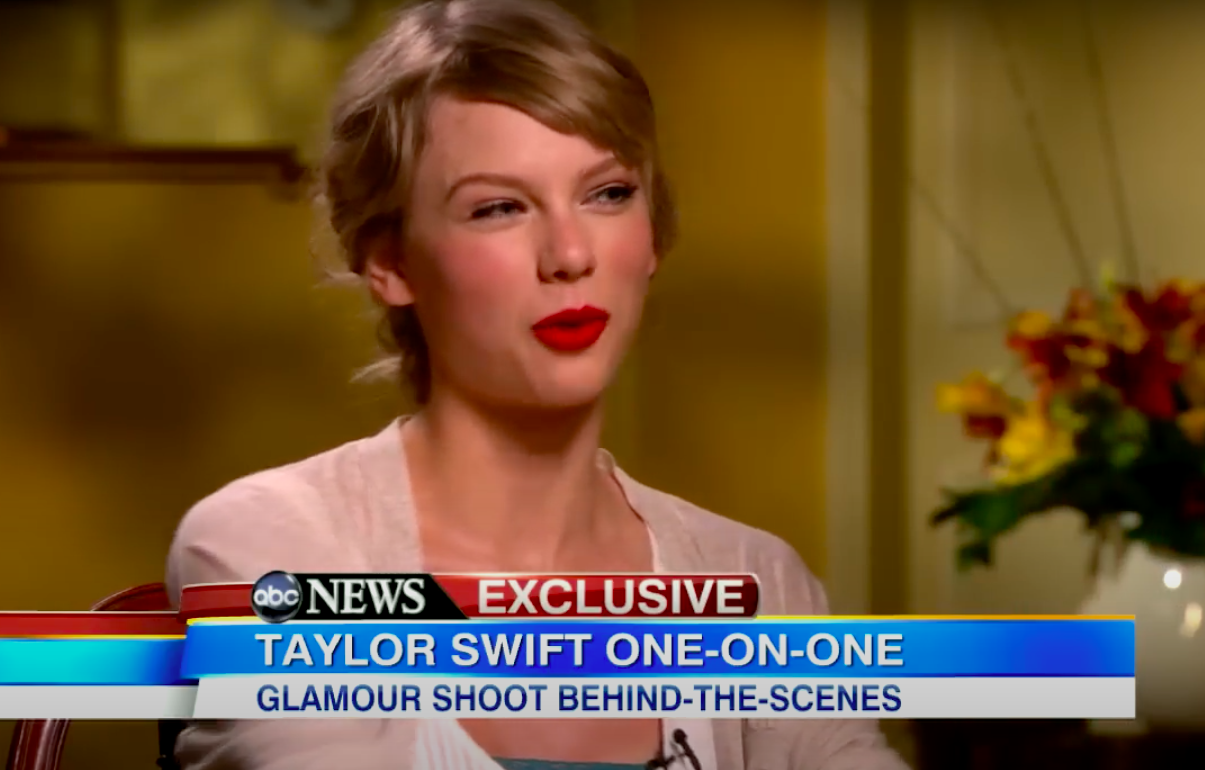 Taylor Swift hablando de su vida amorosa, publicado el 1 de octubre de 2012 | Fuente: YouTube/ABC News