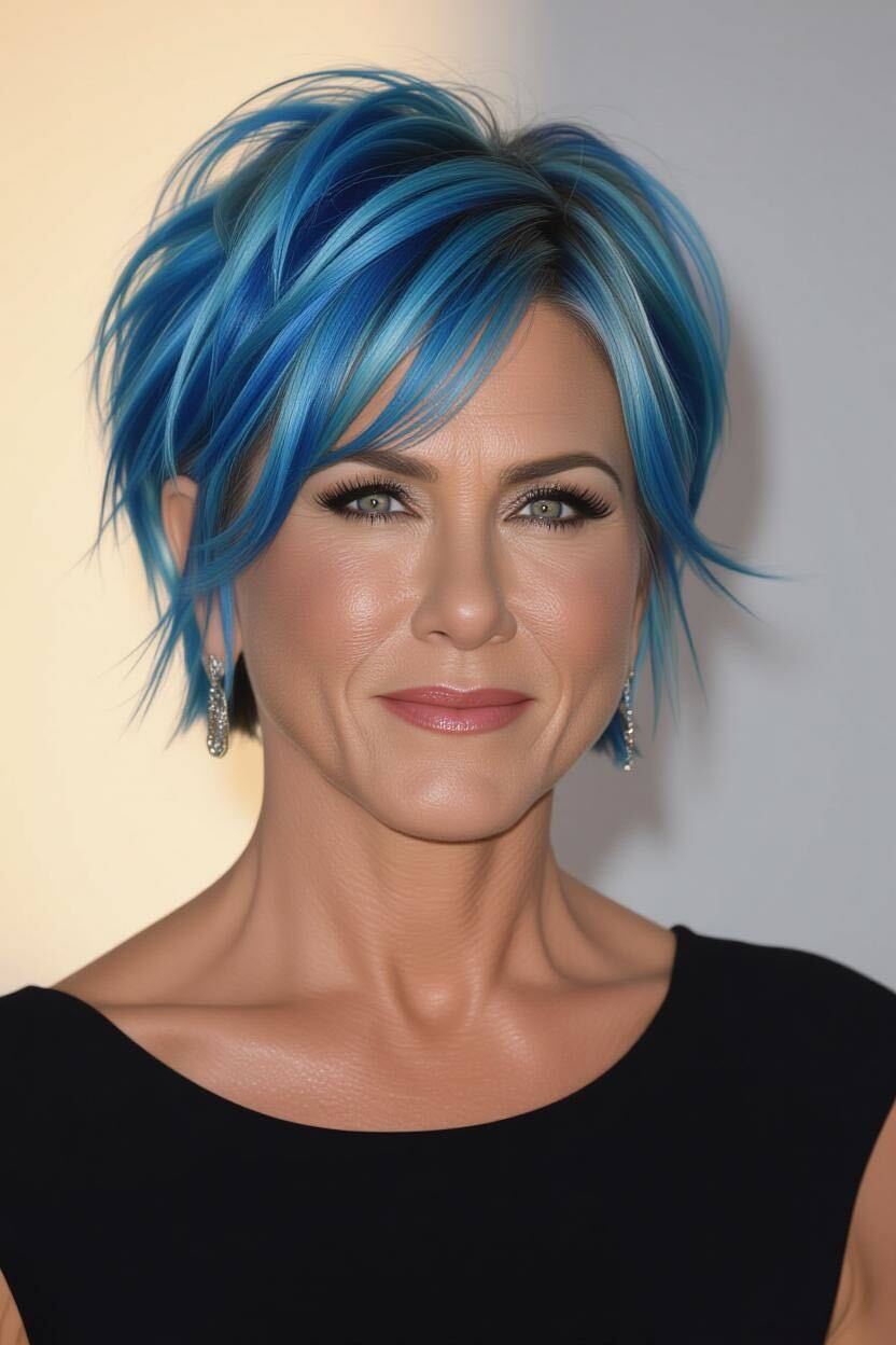 Una imagen generada por IA de Jennifer Aniston con un peinado diferente | Fuente: Grok
