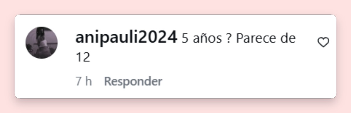 Comentario de una usuaria | Fuente: Instagram/revista_pronto