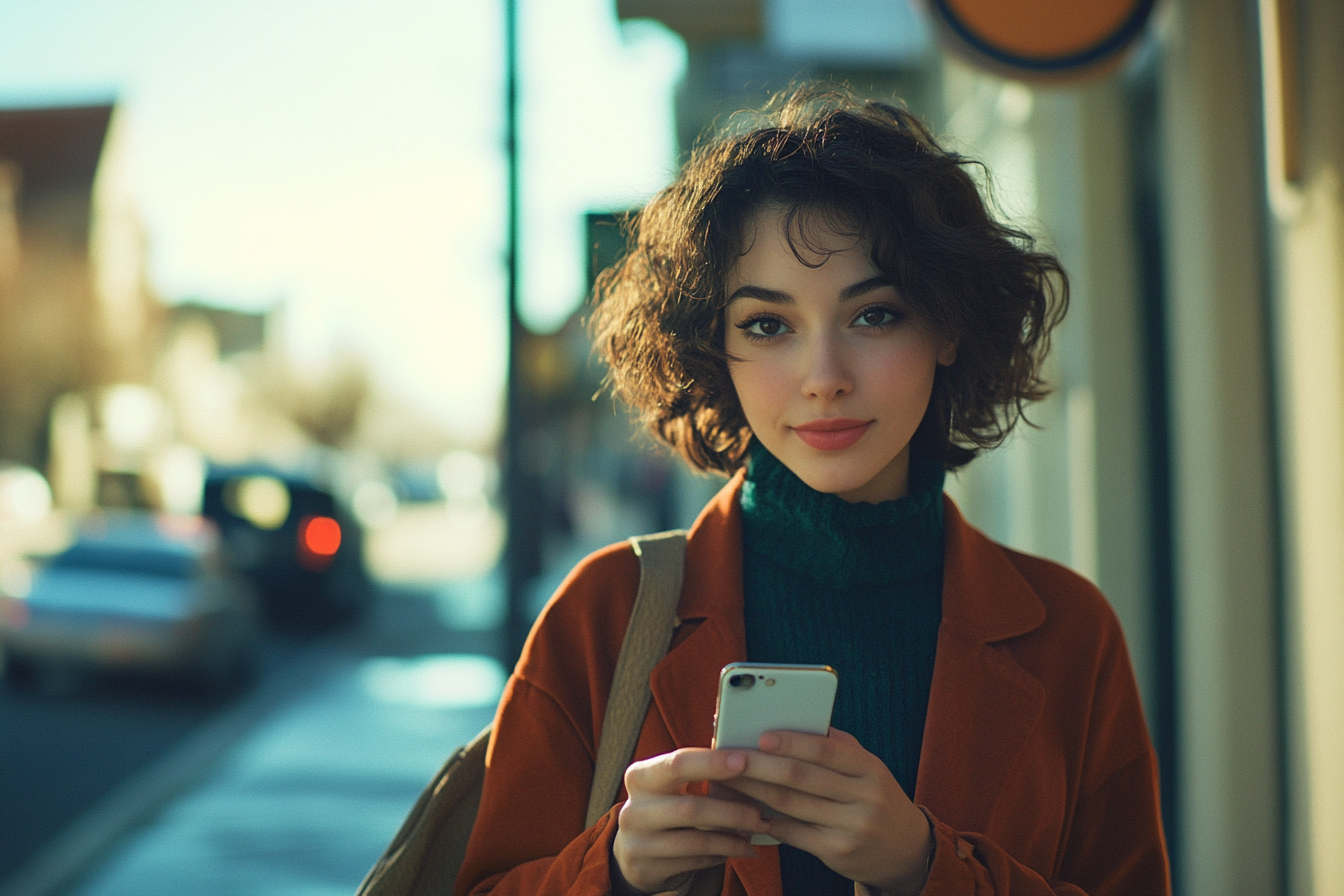 Una mujer utilizando su teléfono | Fuente: Midjourney